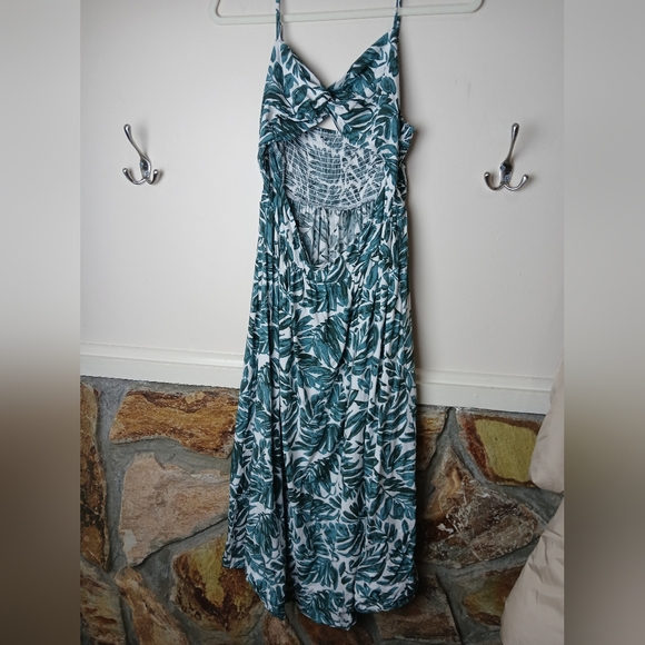 Boho High Waist Tropical Print cut out Summer Twist Front Backless dress - Picture 2 of 9